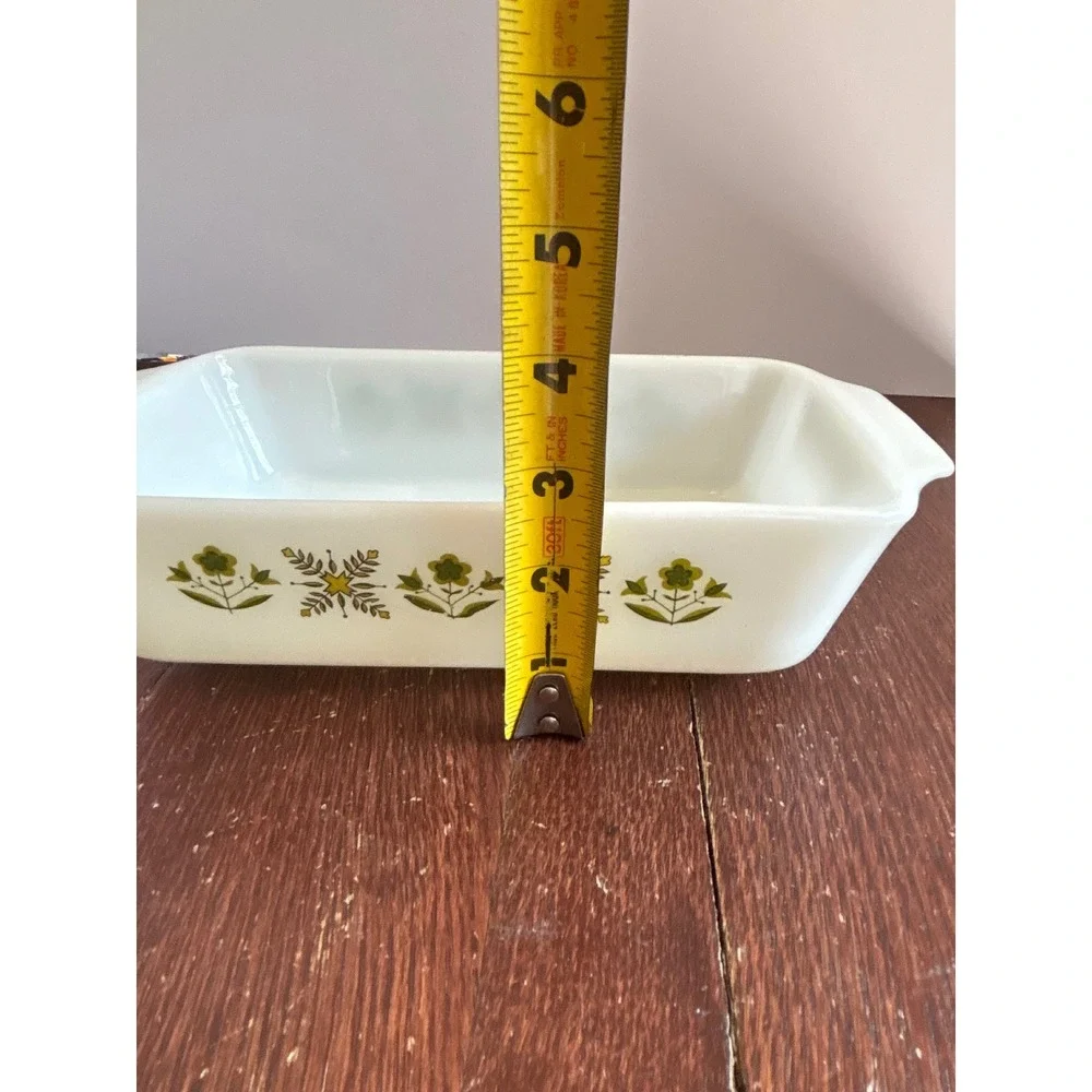 Vintage Anchor Hocking Fire-King Meadow Green Milk Glass Loaf Pan 441 1.5 Qt